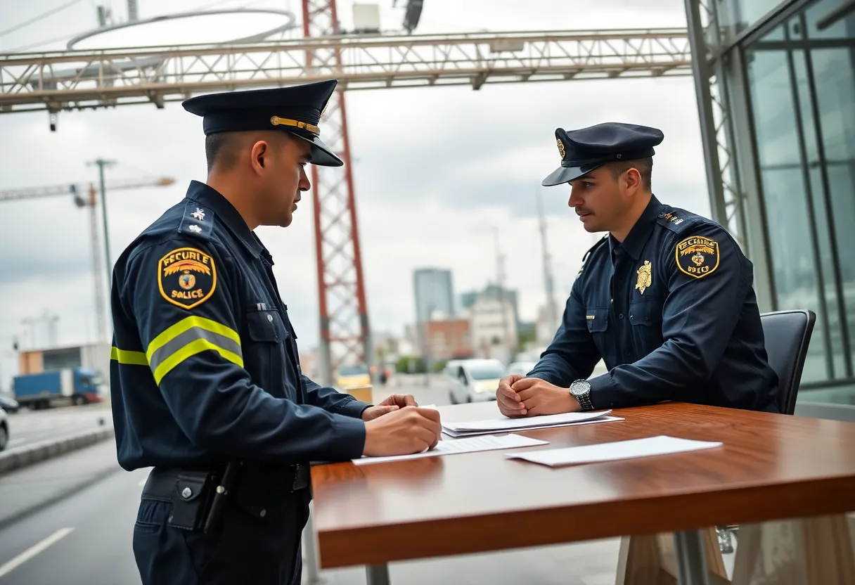 Meeting discussing copper theft prevention strategies with law enforcement.