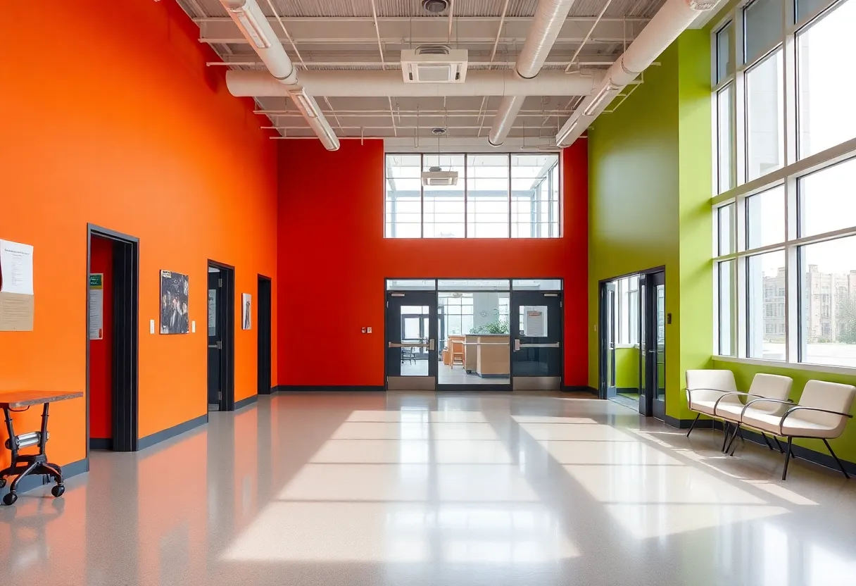 Interior view of a juvenile services facility for youth in Dallas County