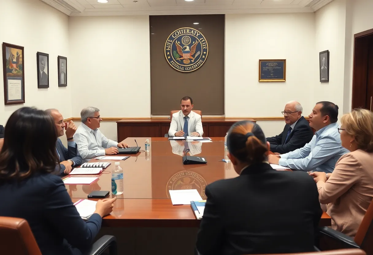 Meeting discussing ethical governance in Dallas County