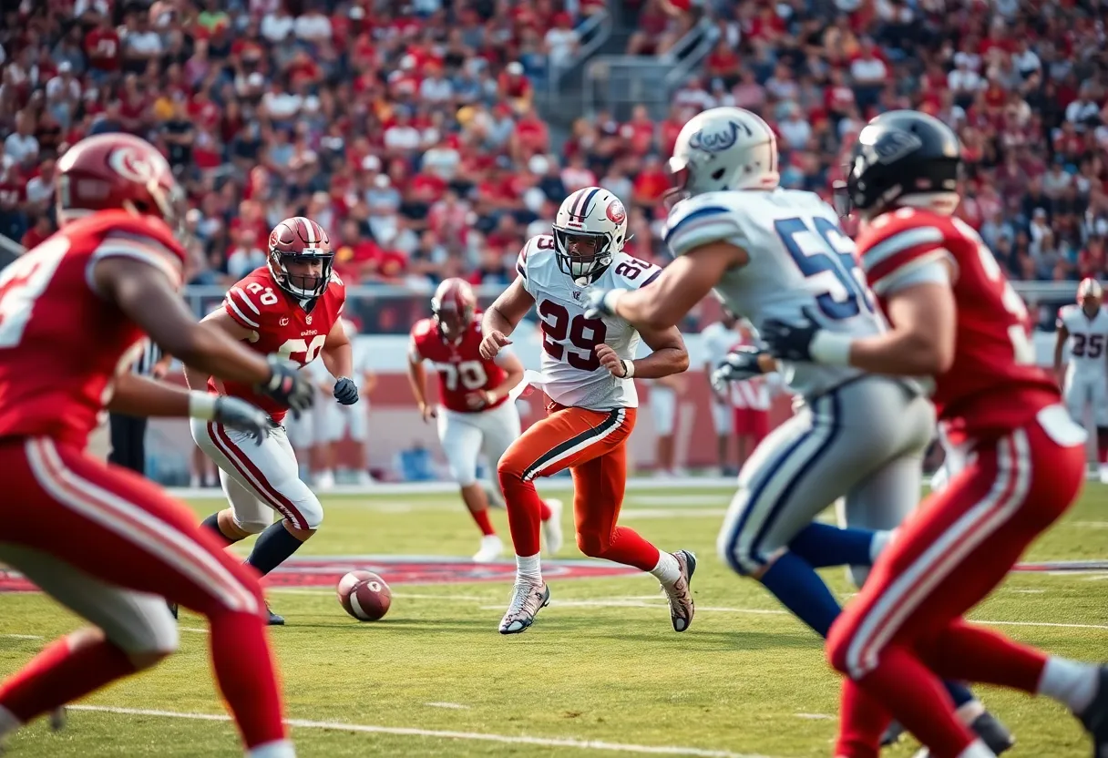 Exciting moment in a Dallas Cowboys game with players in action
