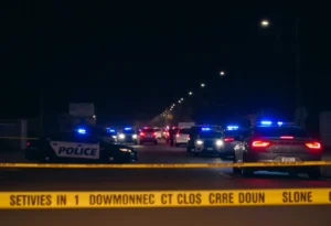 Police presence at a crime scene in Dallas East Oak Cliff