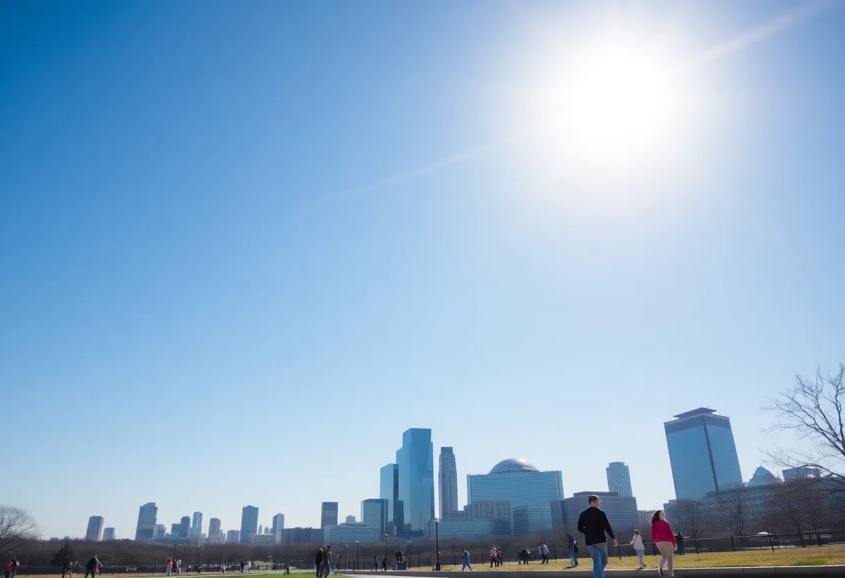 Dallas-Fort Worth skyline under sunny skies