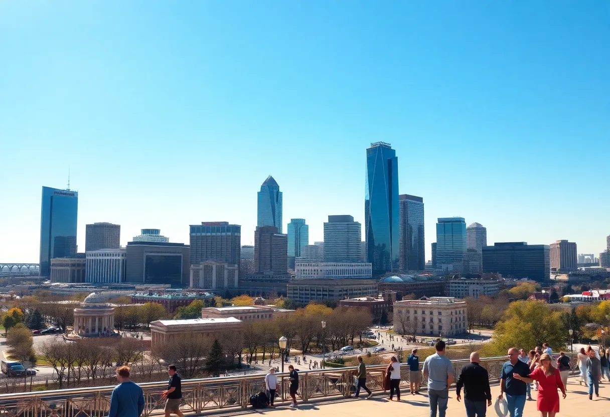 Dallas-Fort Worth skyline on a warm sunny day