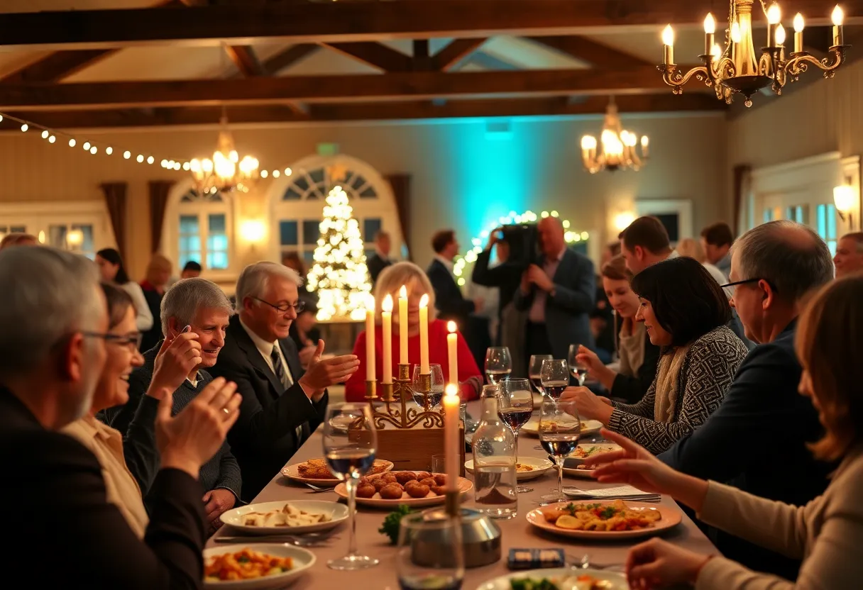 Civic leaders celebrating Hanukkah at Gleneagles Country Club