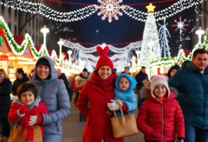 Families enjoying festive activities in Dallas during the holiday season