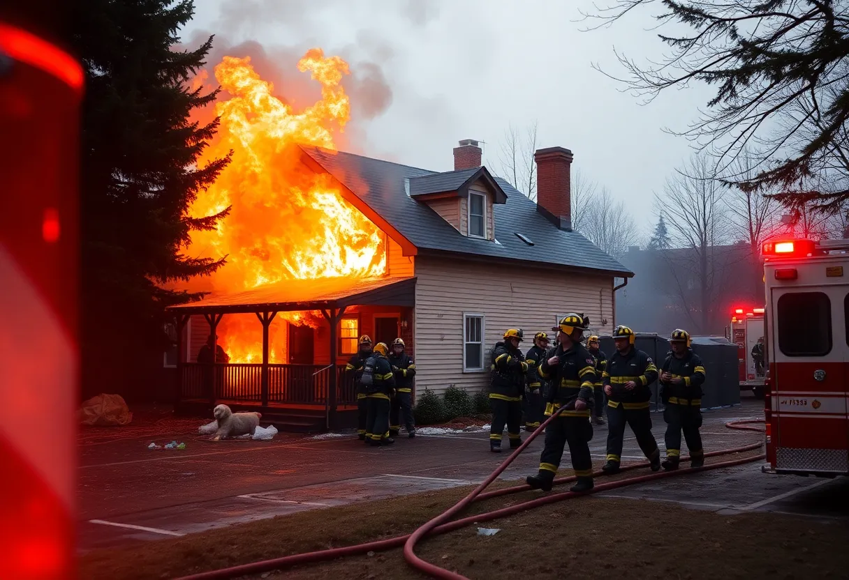 Firefighters responding to a house fire in Dallas