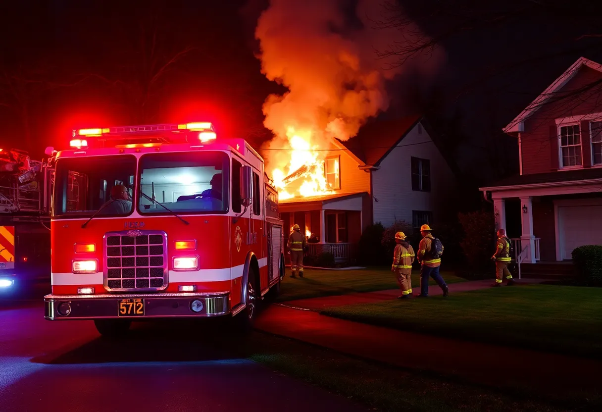 Firefighters battling a house fire in Dallas