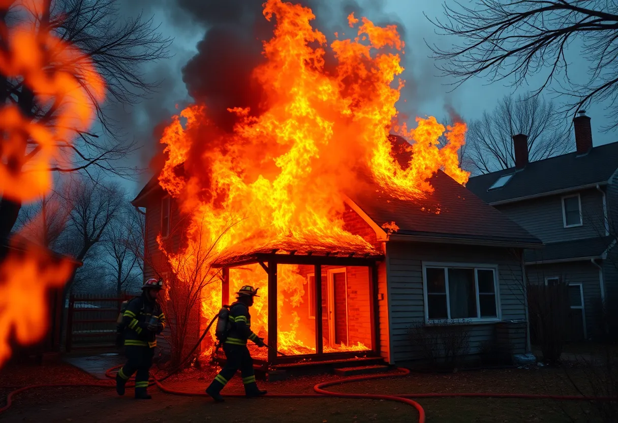 Firefighters battling a house fire in Dallas