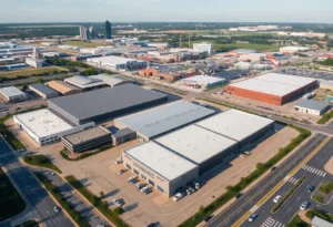 Aerial view of newly acquired industrial properties in Dallas, Texas.