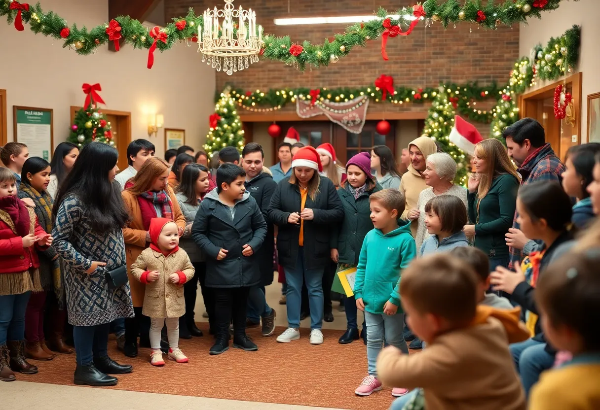 Families participating in Dallas ISD's community engagement and holiday events
