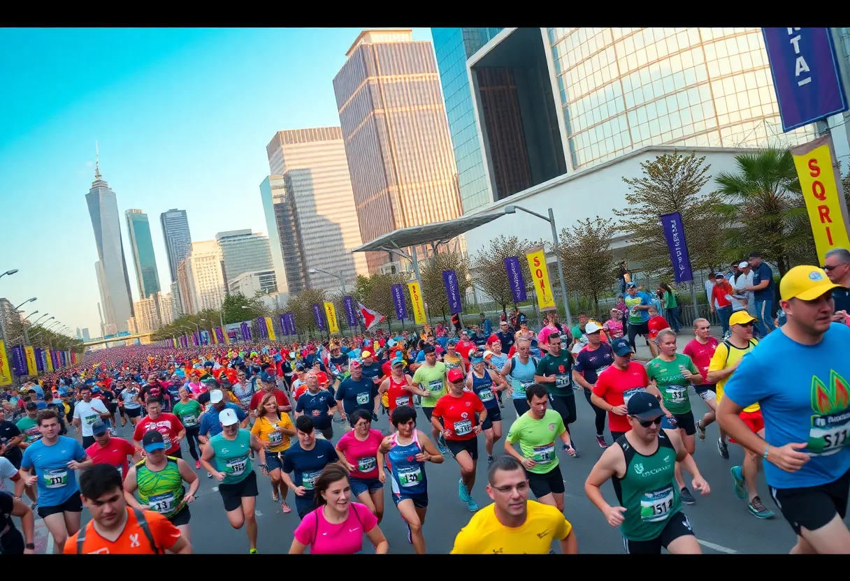 Runners participating in the BMW Dallas Marathon