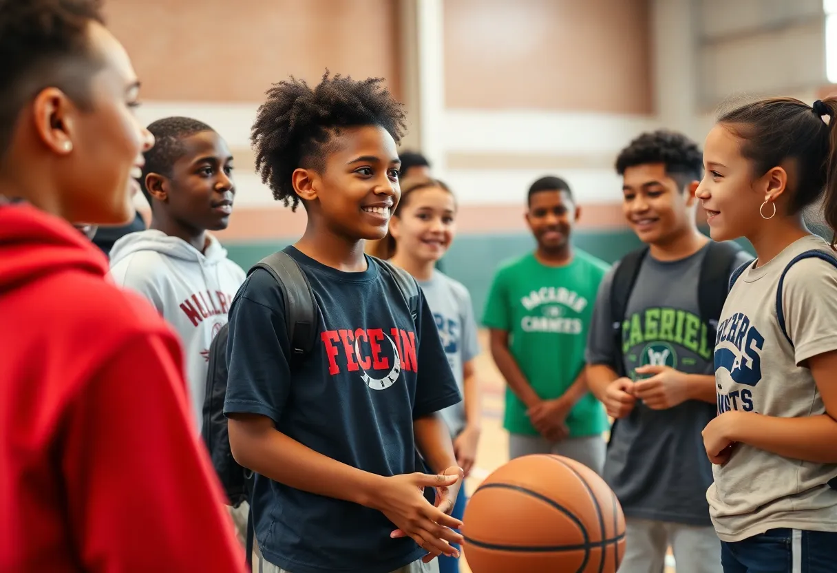 Teens participating in the Dallas Mavericks mentorship program