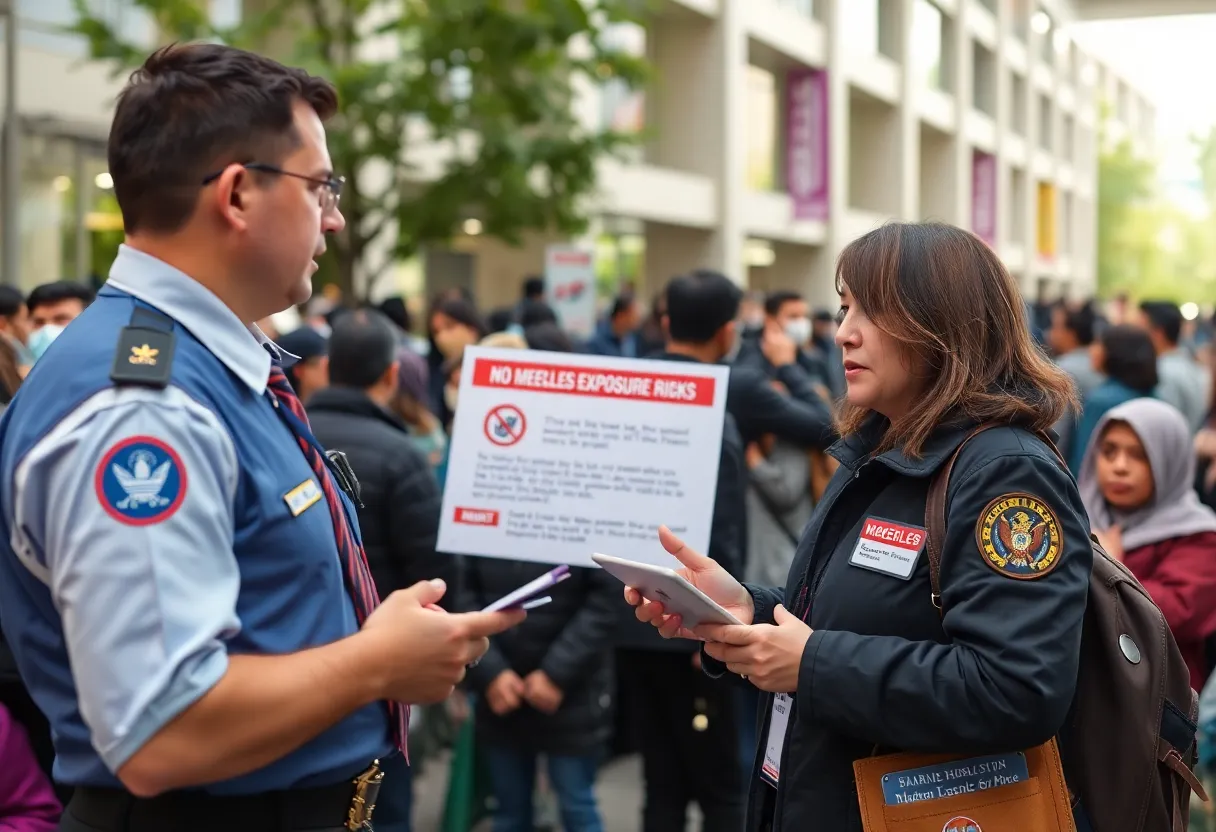 Public health officials discuss measles exposure risks in Dallas.