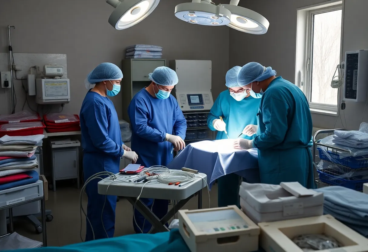 A group of surgeons conducting medical procedures in Ukraine