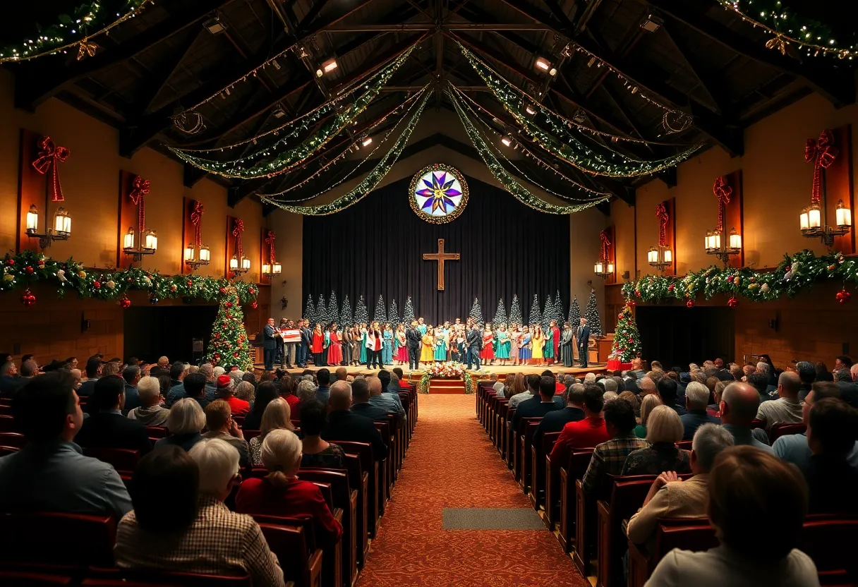 Audience enjoying the Christmas production at Dallas Megachurch