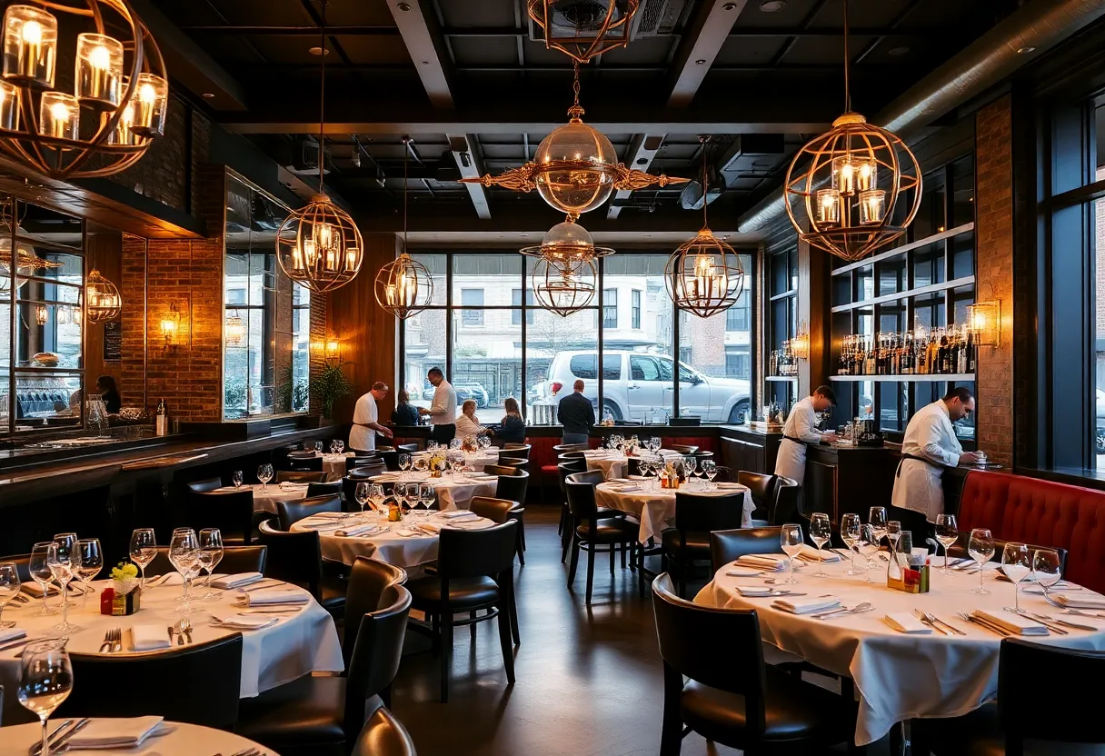 Elegant dining scene in a Dallas restaurant