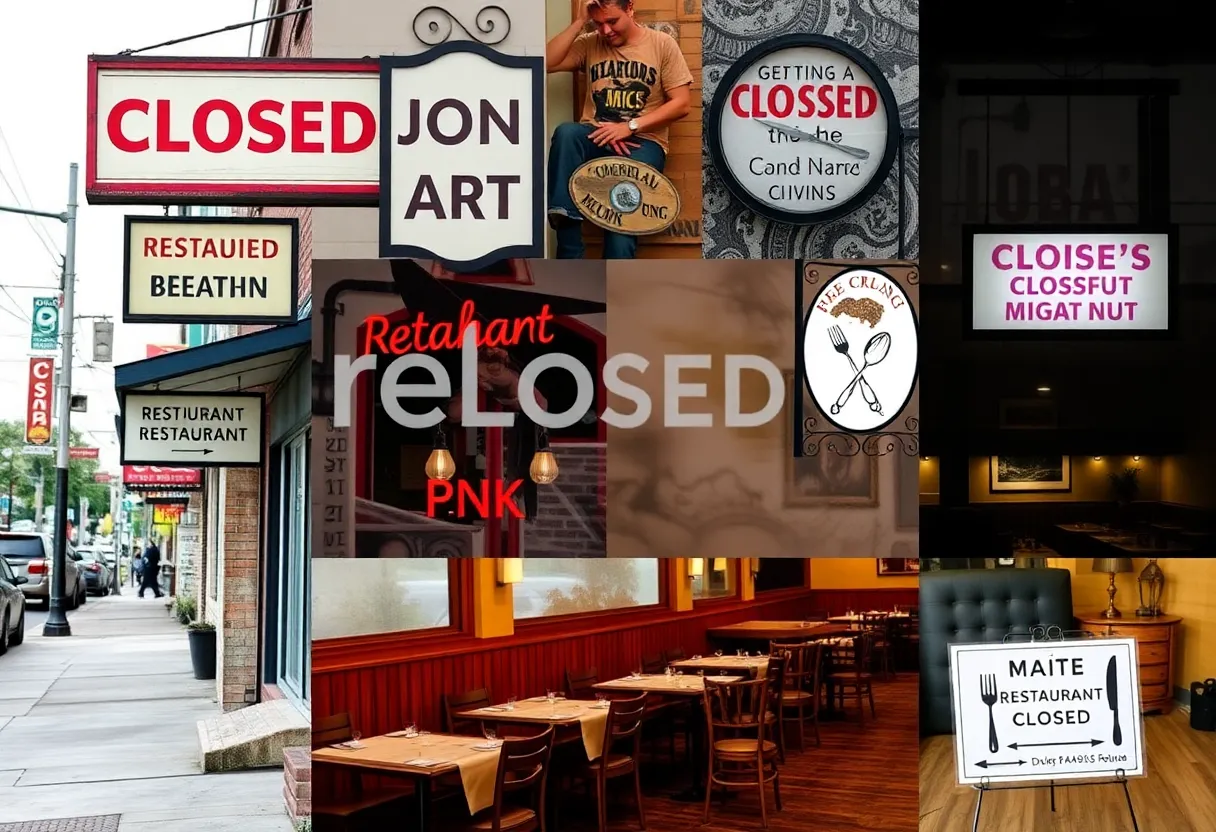 Image depicting closed restaurant signs in Dallas-Fort Worth.