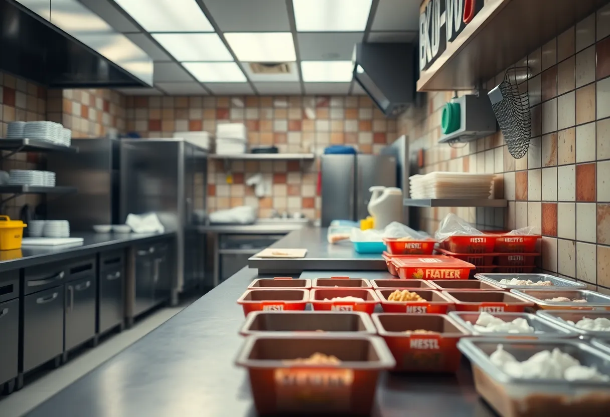 Inspection findings indicating rodent and roach issues in restaurant kitchen