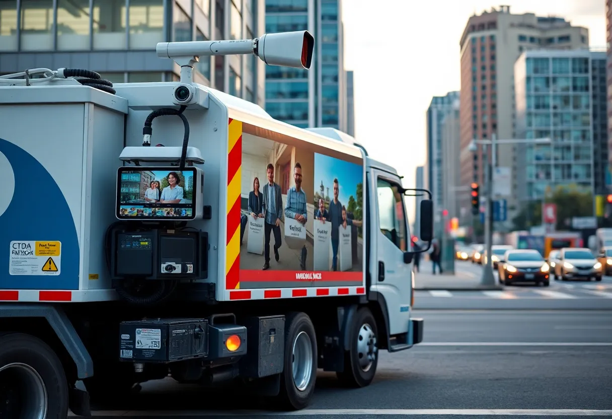 Dallas sanitation truck equipped with artificial intelligence cameras