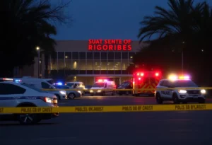 Police presence at Verbazend Creations & Event Venue after a tragic shooting.