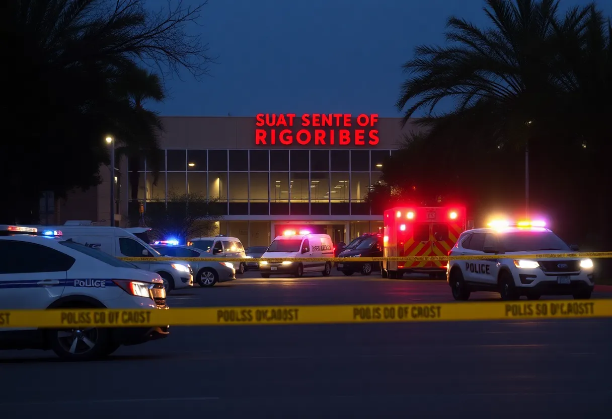 Police presence at Verbazend Creations & Event Venue after a tragic shooting.