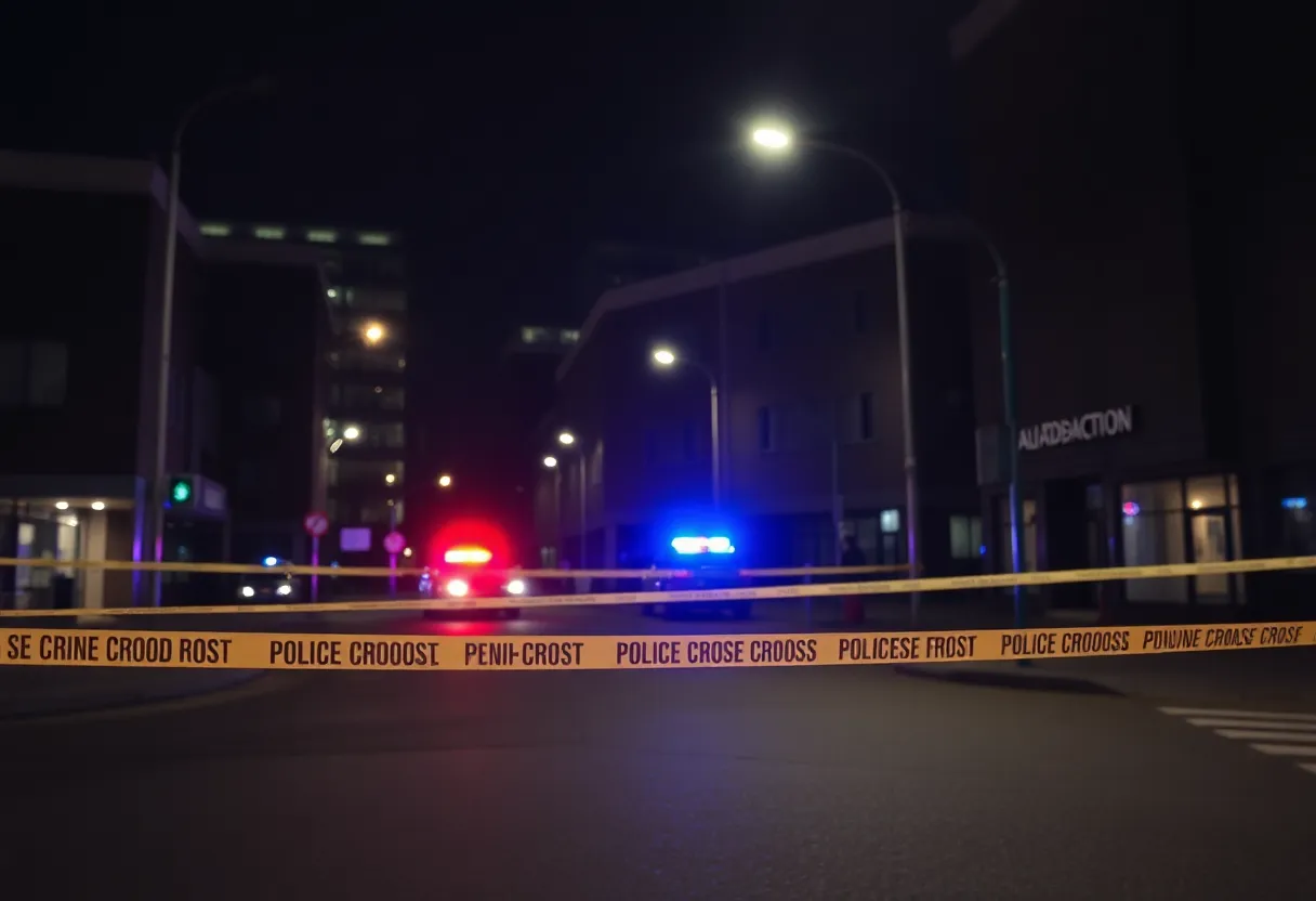 Police lights at a crime scene in Dallas