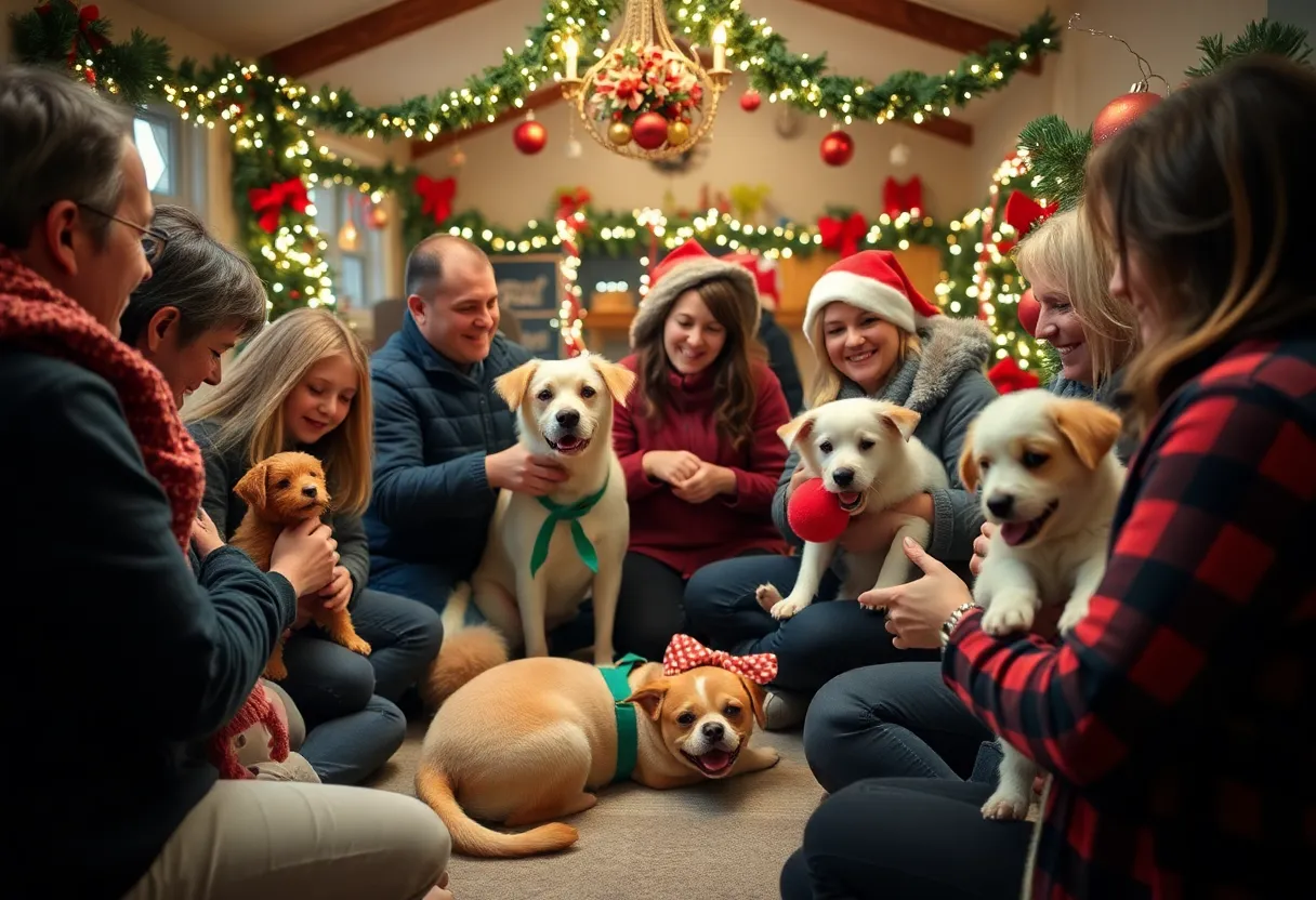 Families fostering shelter pets during Dallas Silent Night event