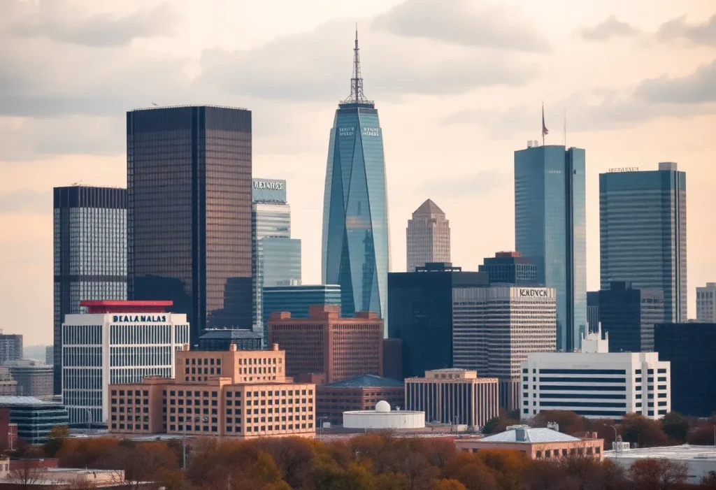 Dallas skyline highlighting corporate banking presence