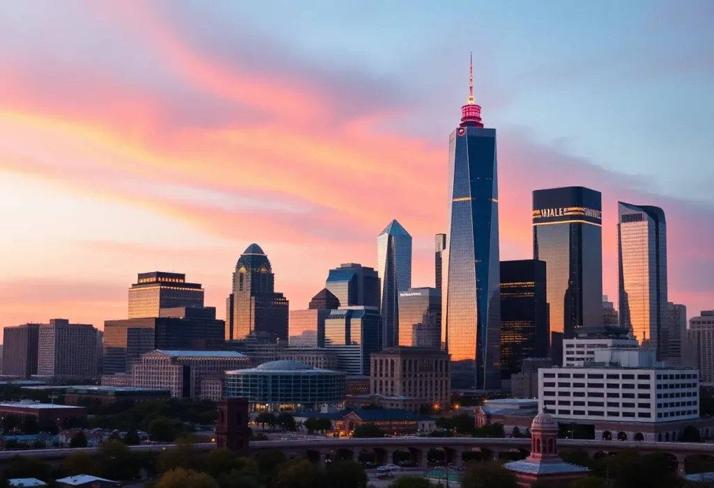 Vibrant skyline of Dallas representing business and innovation.