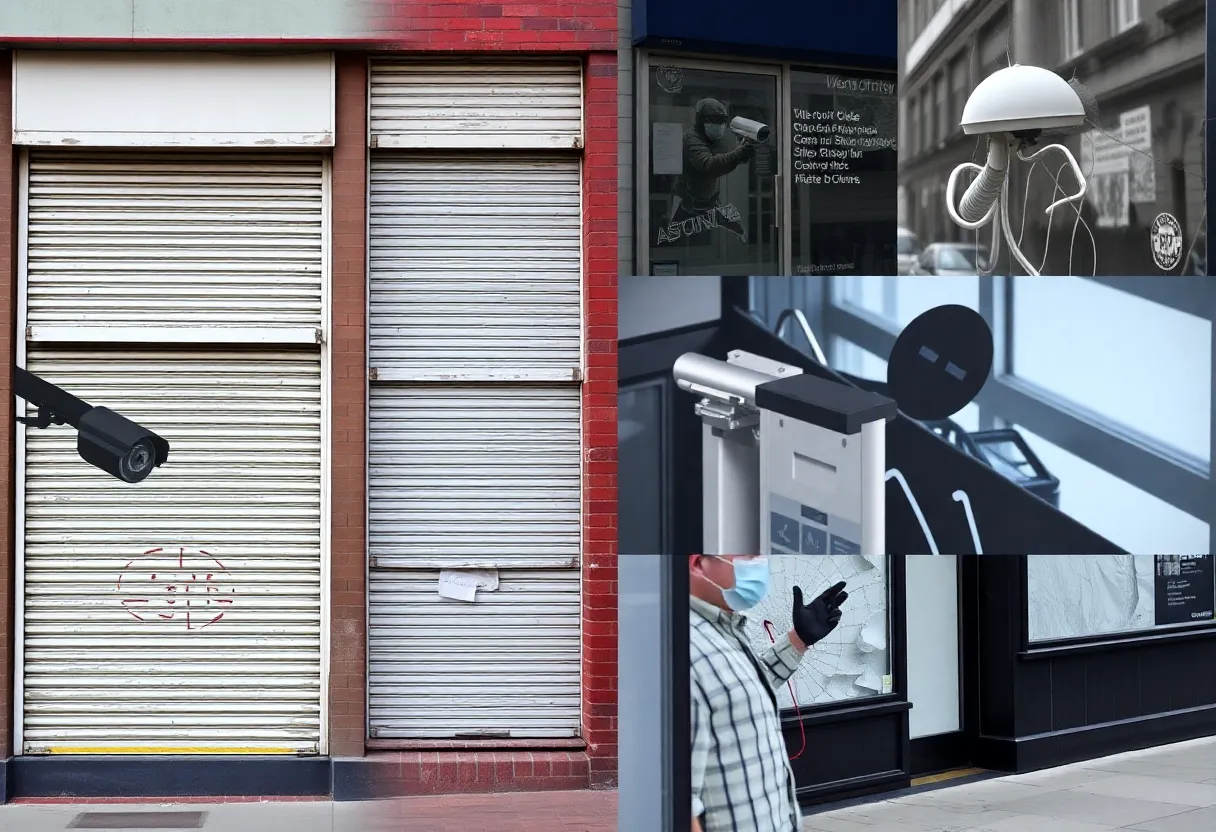 Storefronts in Dallas showing signs of break-ins and theft.