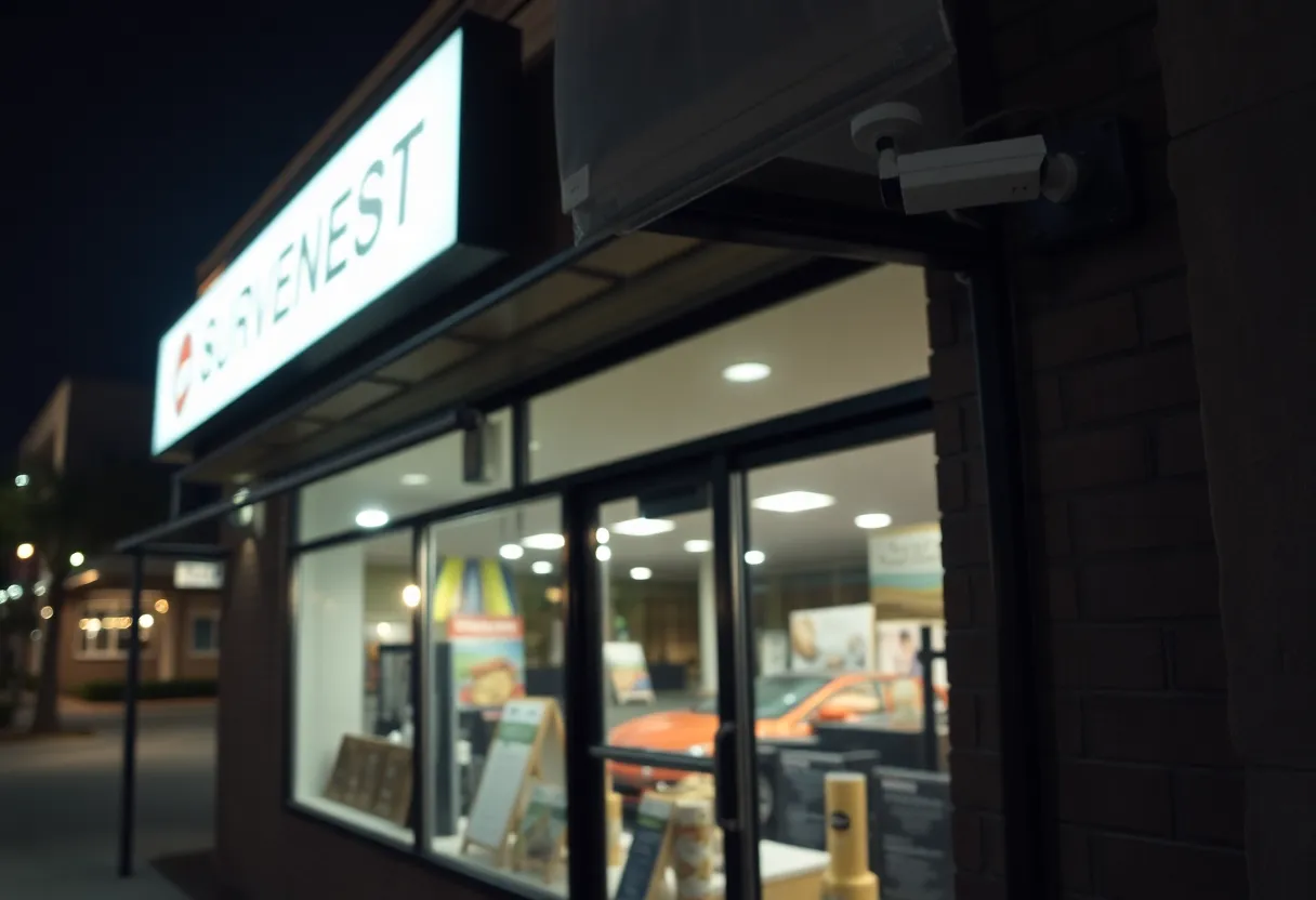 Surveillance camera at a small business in Dallas