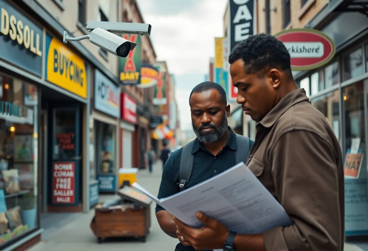 A Dallas business owner reviewing security measures after recent break-ins.