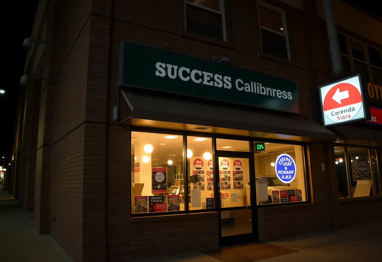 A small business storefront in Dallas with enhanced security systems.
