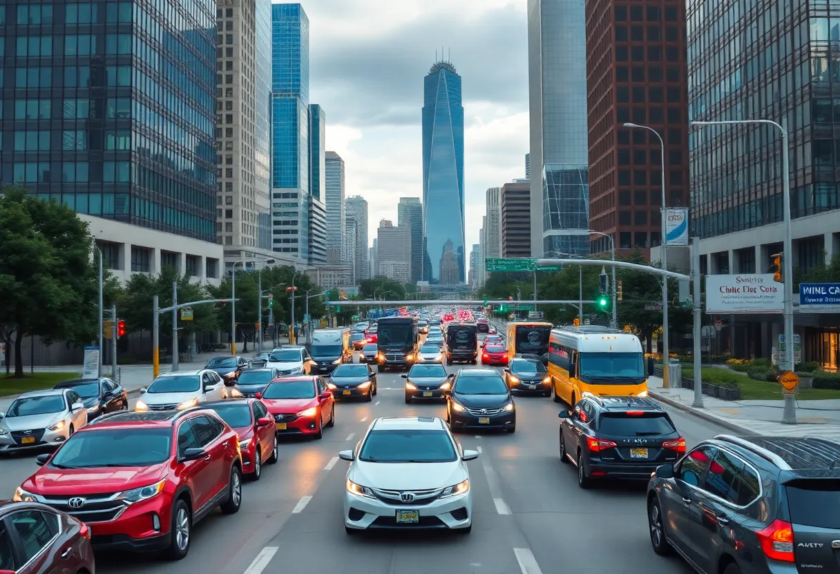 Heavy traffic in Dallas-Fort Worth showcasing congestion