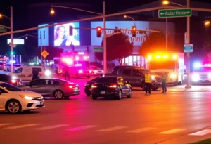 Emergency responders at Dallas vehicle collision scene