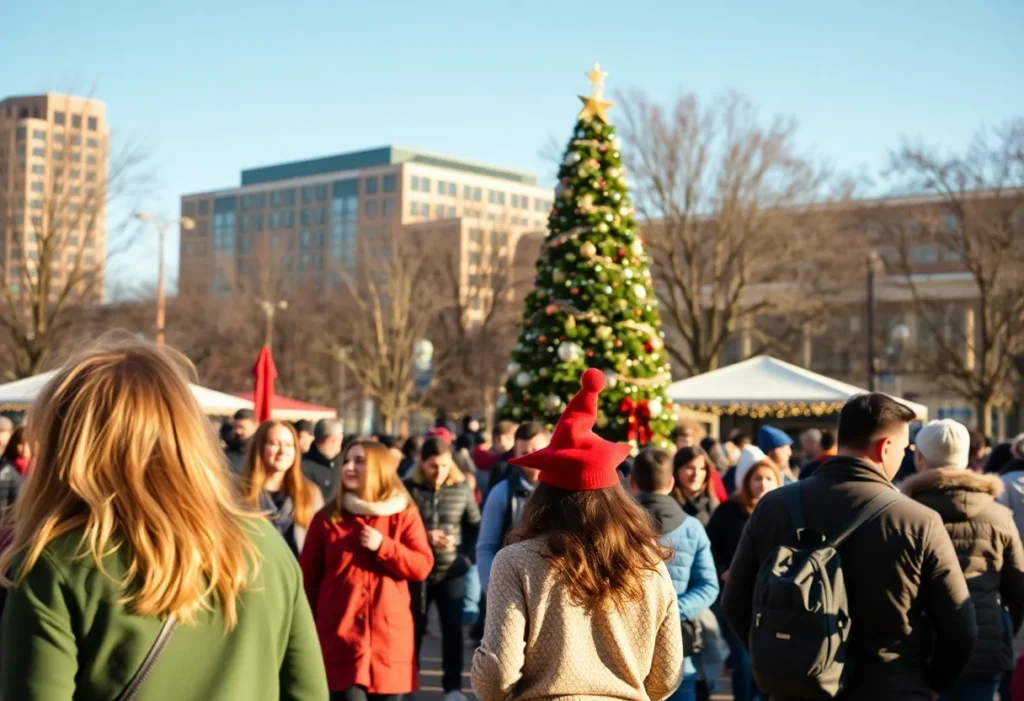 People enjoying warm weather during December in Dallas