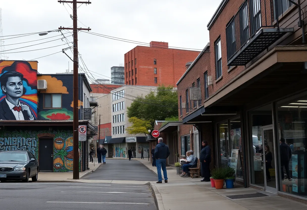 Vibrant deep Ellum neighborhood scene