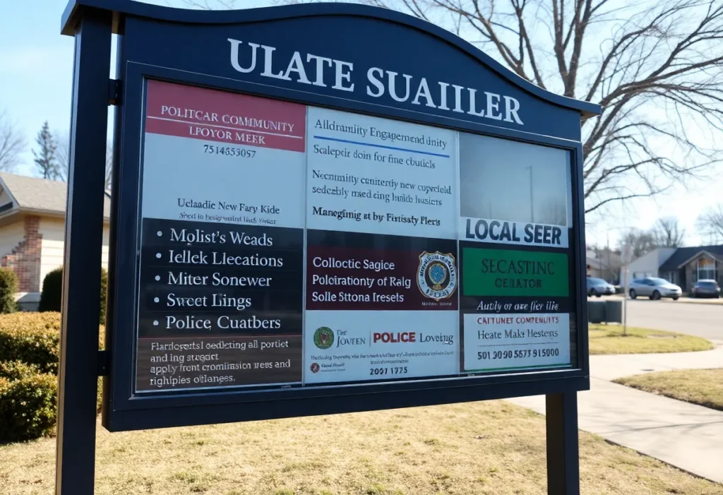 Bulletin board showcasing community news in Denton