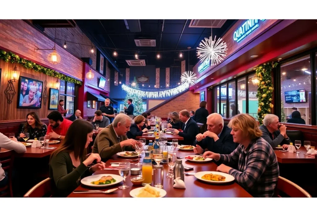 Festive dining atmosphere at Denton restaurants during New Year's