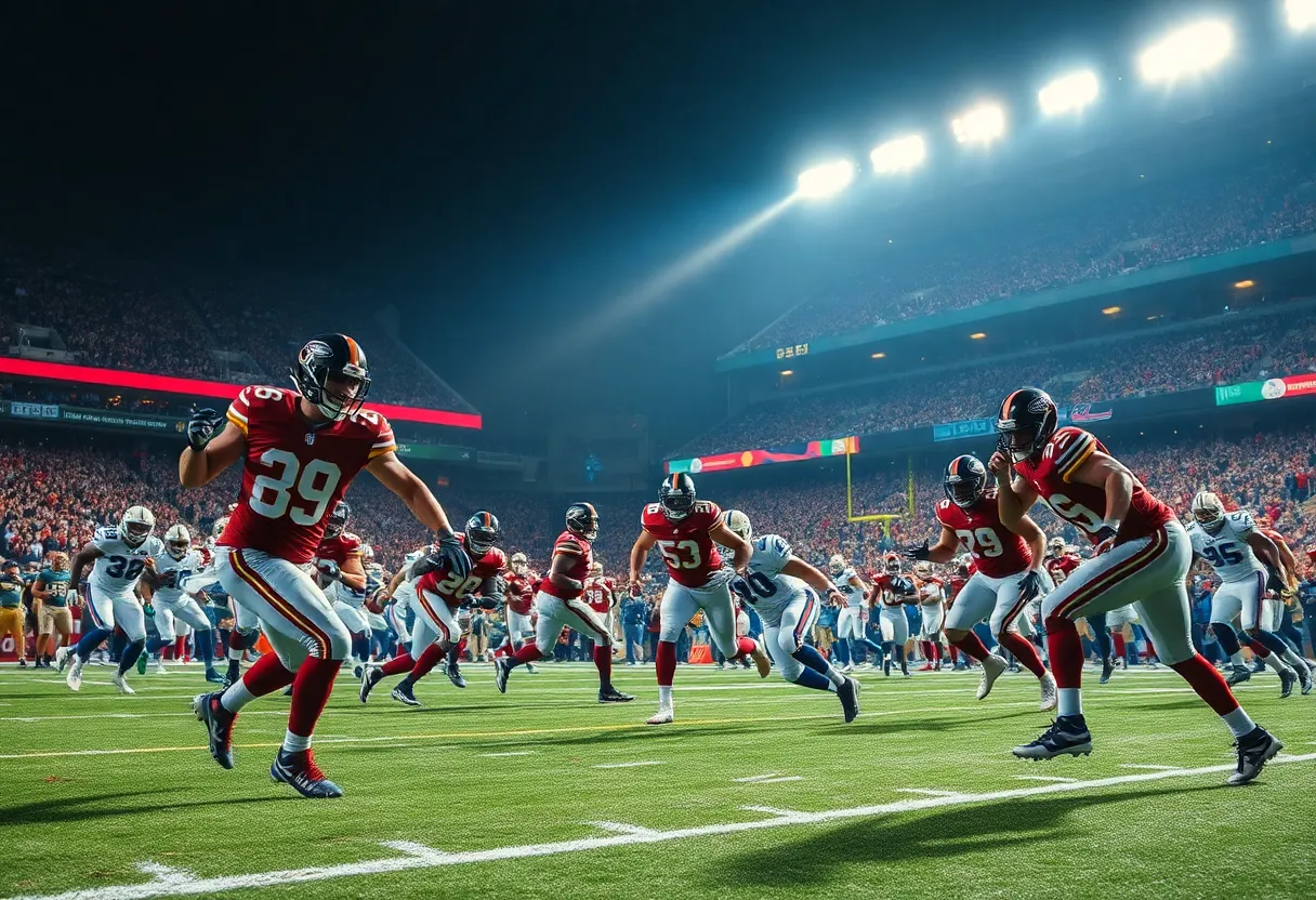 Detroit Lions football team playing against Dallas Cowboys