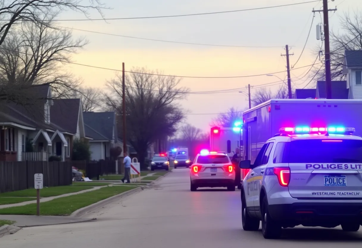 Emergency responders at the scene of a tragic incident in East Oak Cliff, Dallas.