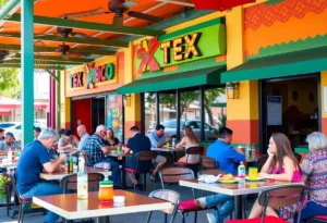 Outdoor dining area of Escondido Tex-Mex Patio