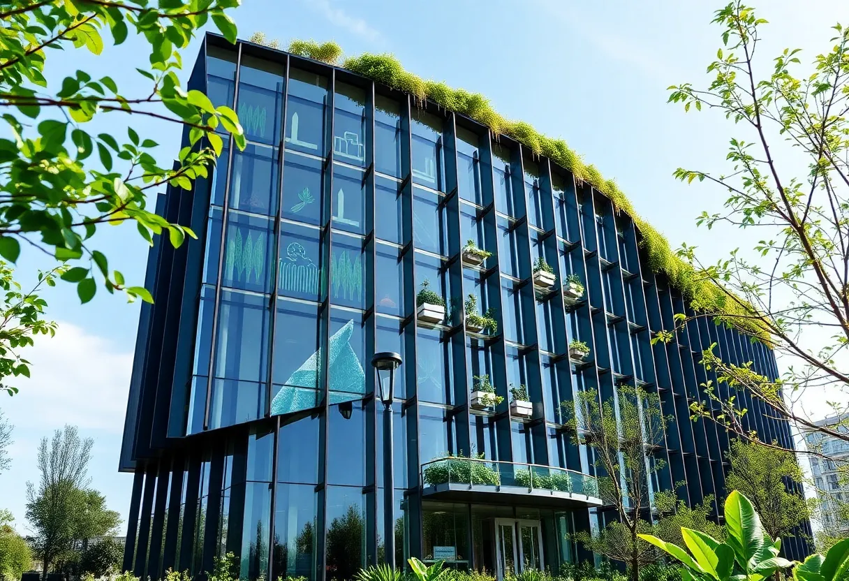 Exterior view of the European Commission office building symbolizing sustainability