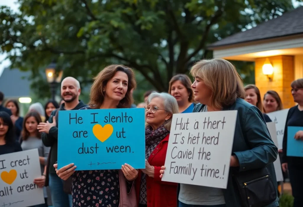 Community support for a family seeking father's release from ICE custody.