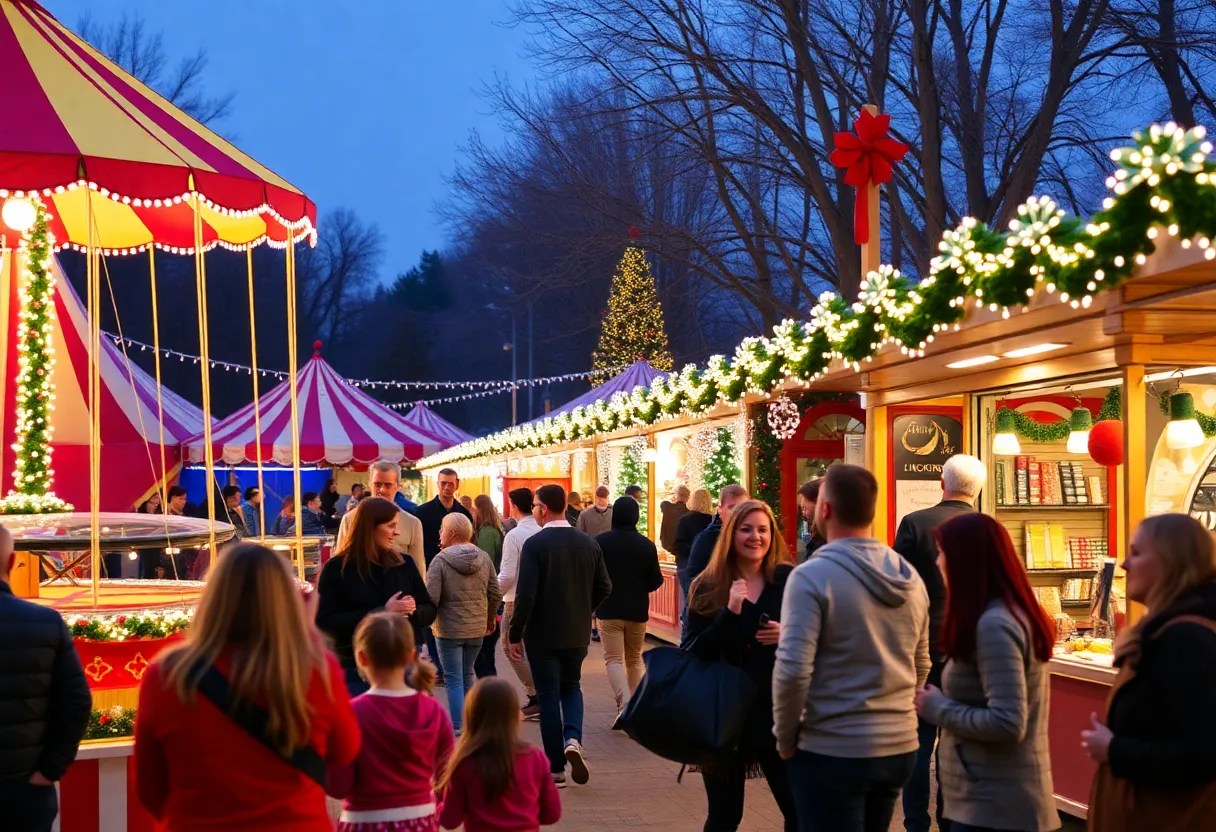 Community events in Dallas suburbs with families enjoying festive activities