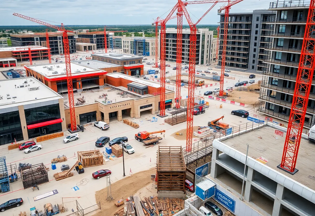 Fields West mixed-use development construction site in Frisco, Texas