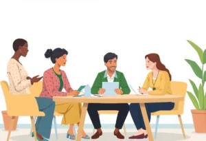 Students providing financial planning services at a clinic