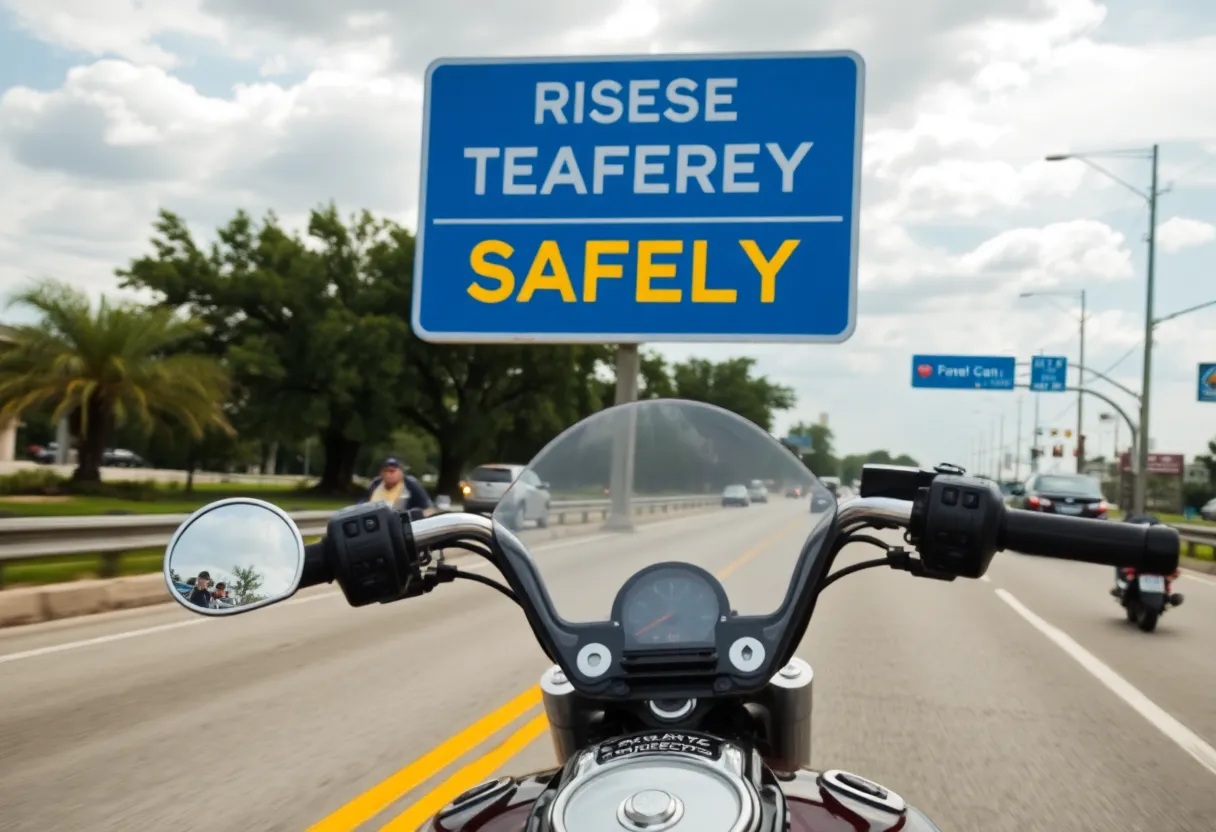 A road in Fort Worth illustrating motorcycle safety