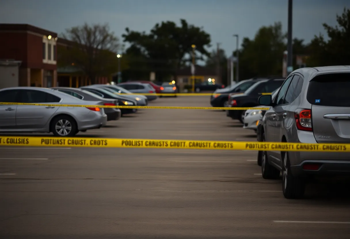 Parking lot in Fort Worth reflecting concerns about gun violence