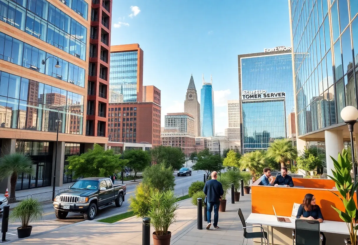 Fort Worth's dynamic startup ecosystem with entrepreneurs at work in a modern office setting.